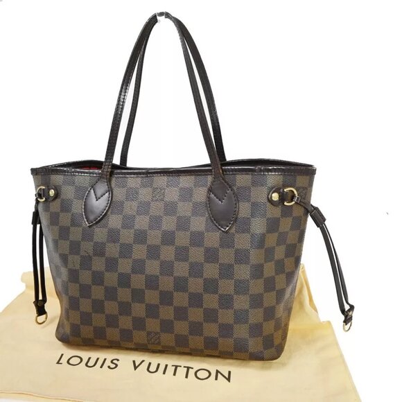 LOUIS VUITTON Neverfull PM Shoulder Tote Bag Damier Leather BN N51109 18YE097 - Picture 1 of 15